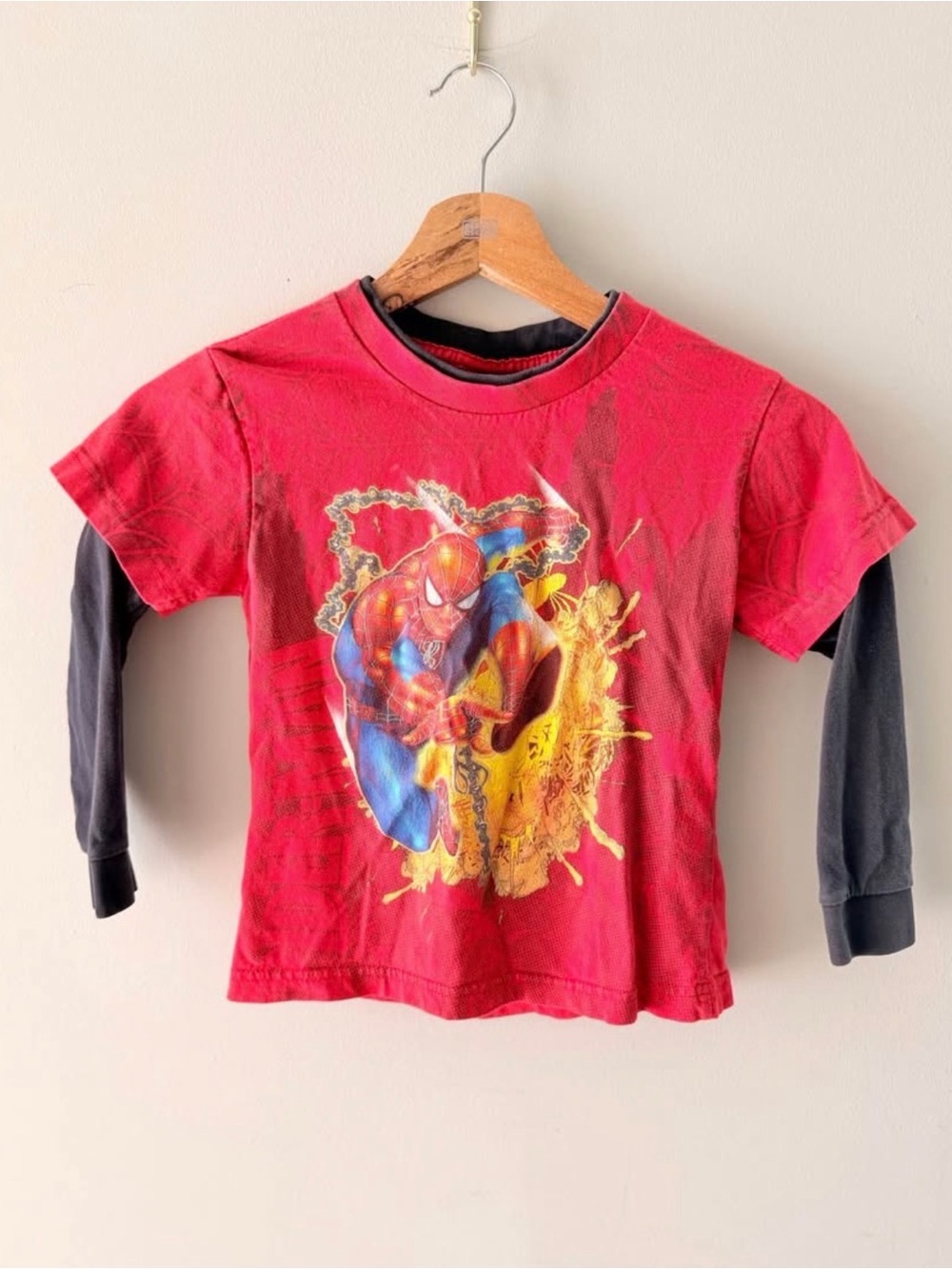 ✨VINTAGE✨ Size 5/6 Marvel Mad Engine Spider-Man Layered Long Sleeve Shirt